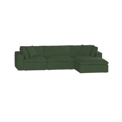 Canapé d'angle modulaire trois places Ari avec personnalisation complète du tissu