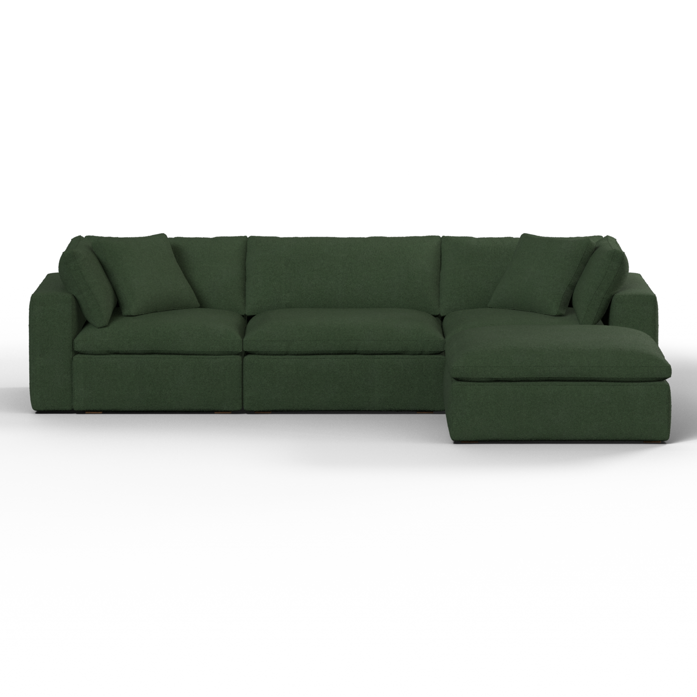 Canapé d'angle modulaire trois places Ari avec personnalisation complète du tissu