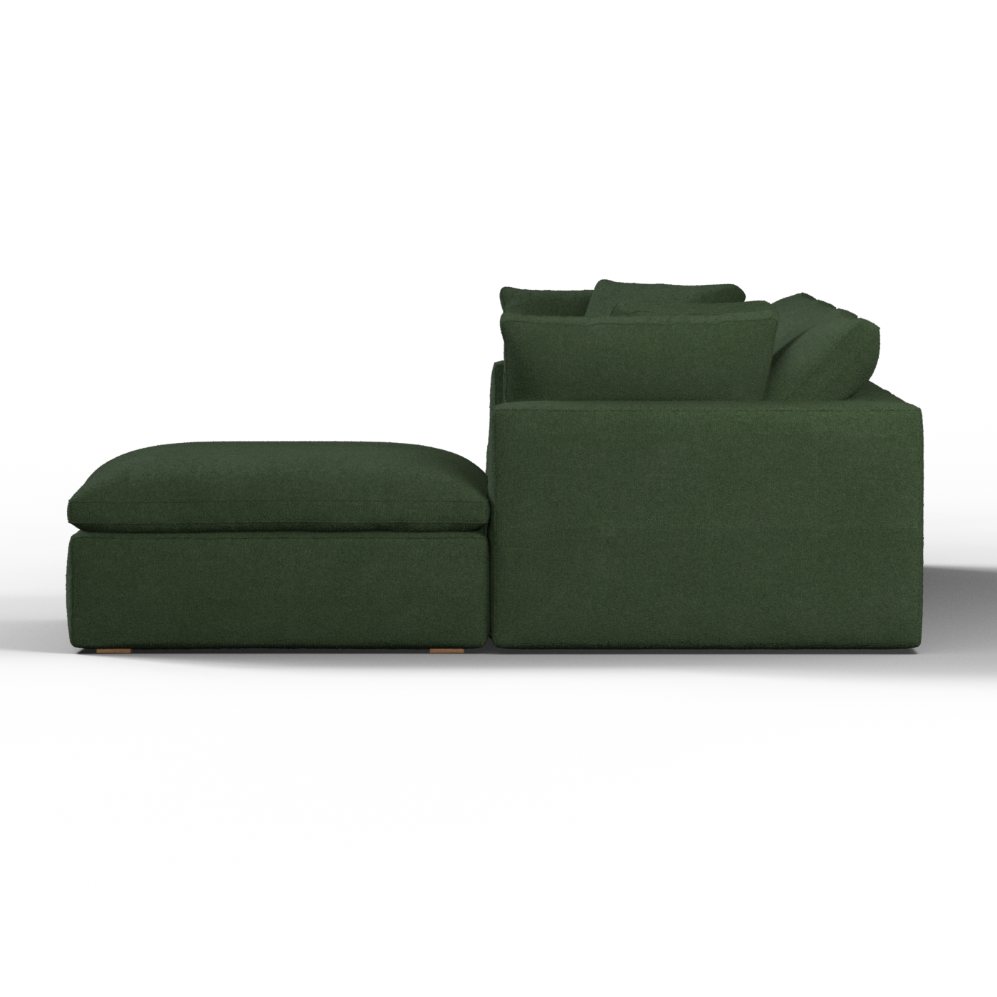 Canapé d'angle modulaire trois places Ari avec personnalisation complète du tissu