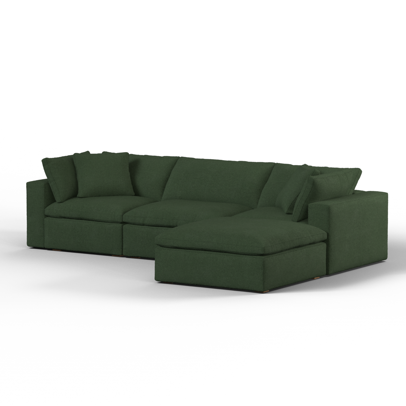 Canapé d'angle modulaire trois places Ari avec personnalisation complète du tissu