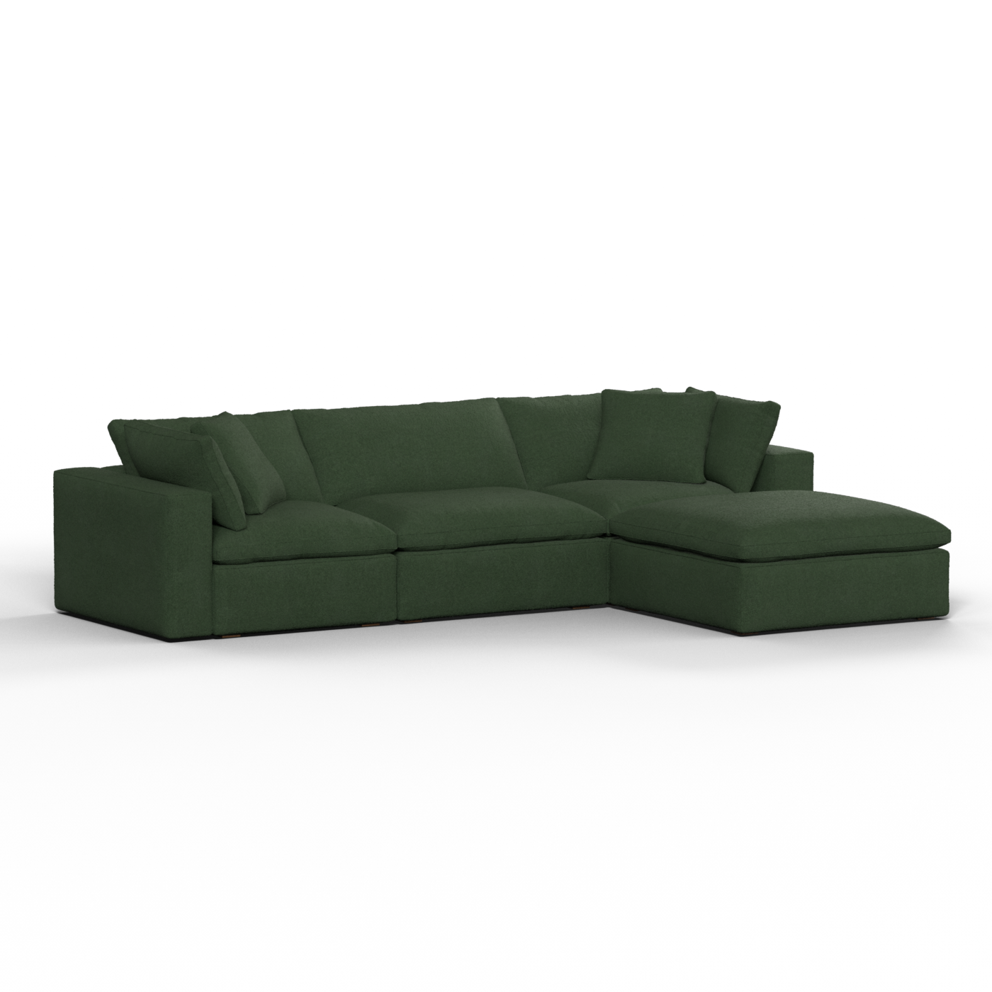 Canapé d'angle modulaire trois places Ari avec personnalisation complète du tissu