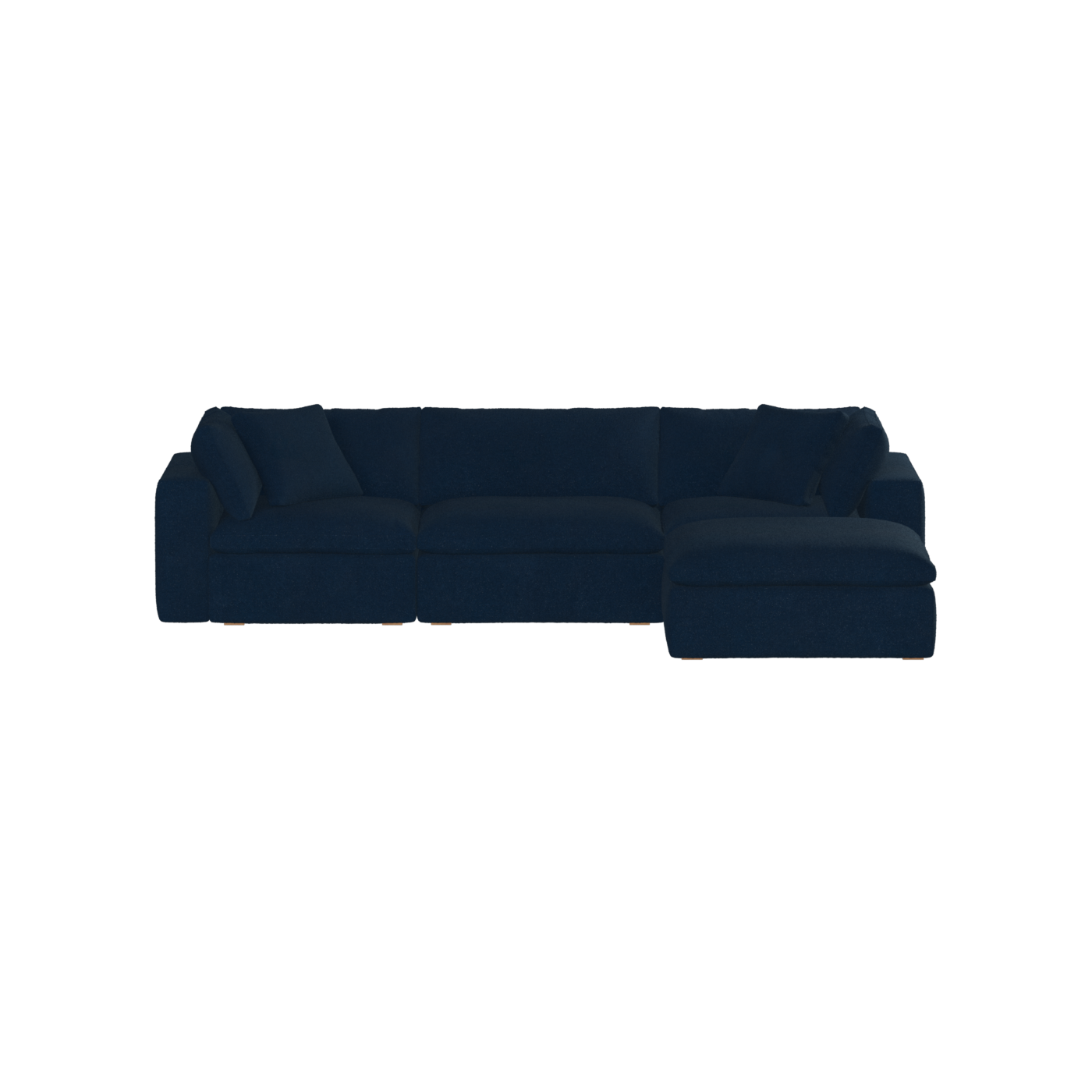 Canapé d'angle modulaire trois places Ari avec personnalisation complète du tissu