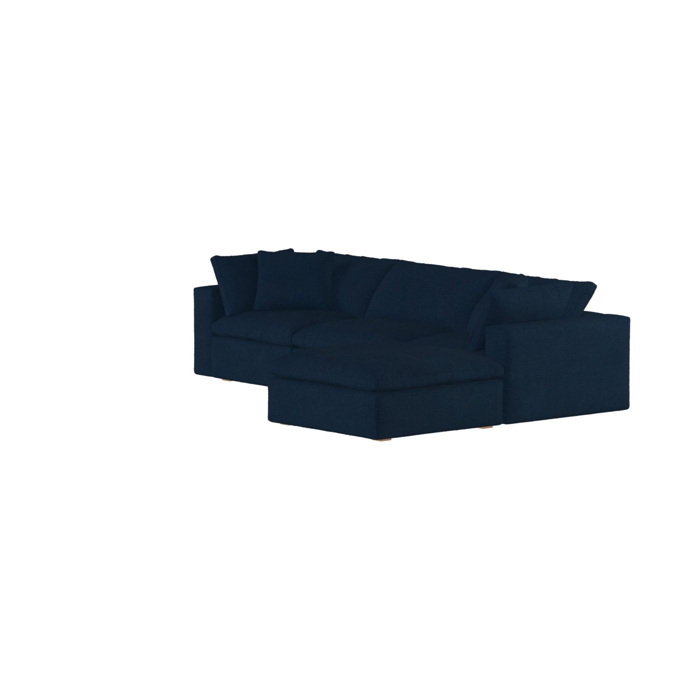Canapé d'angle modulaire trois places Ari avec personnalisation complète du tissu