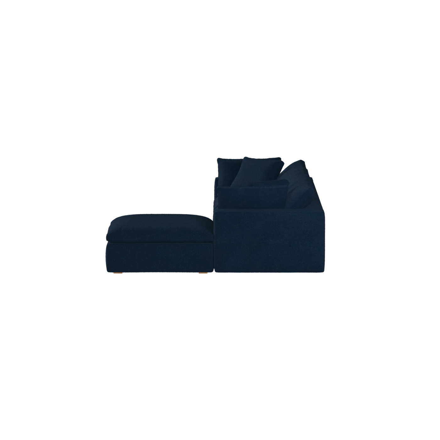 Canapé d'angle modulaire trois places Ari avec personnalisation complète du tissu