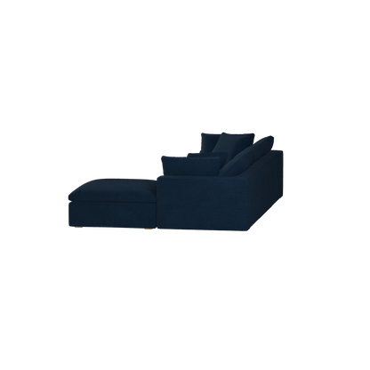 Canapé d'angle modulaire trois places Ari avec personnalisation complète du tissu