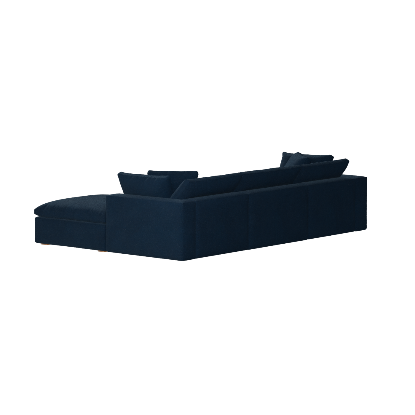 Canapé d'angle modulaire trois places Ari avec personnalisation complète du tissu