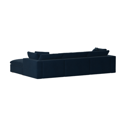 Canapé d'angle modulaire trois places Ari avec personnalisation complète du tissu