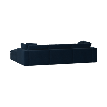 Canapé d'angle modulaire trois places Ari avec personnalisation complète du tissu