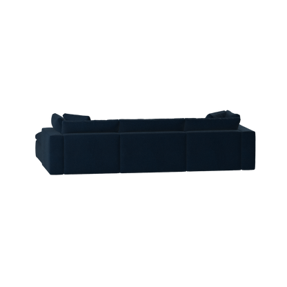 Canapé d'angle modulaire trois places Ari avec personnalisation complète du tissu