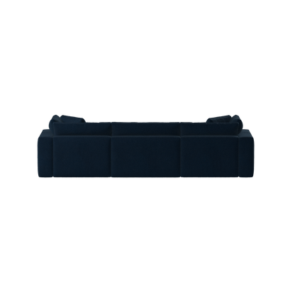 Canapé d'angle modulaire trois places Ari avec personnalisation complète du tissu