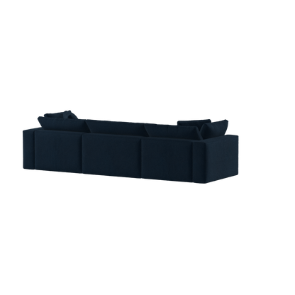 Canapé d'angle modulaire trois places Ari avec personnalisation complète du tissu