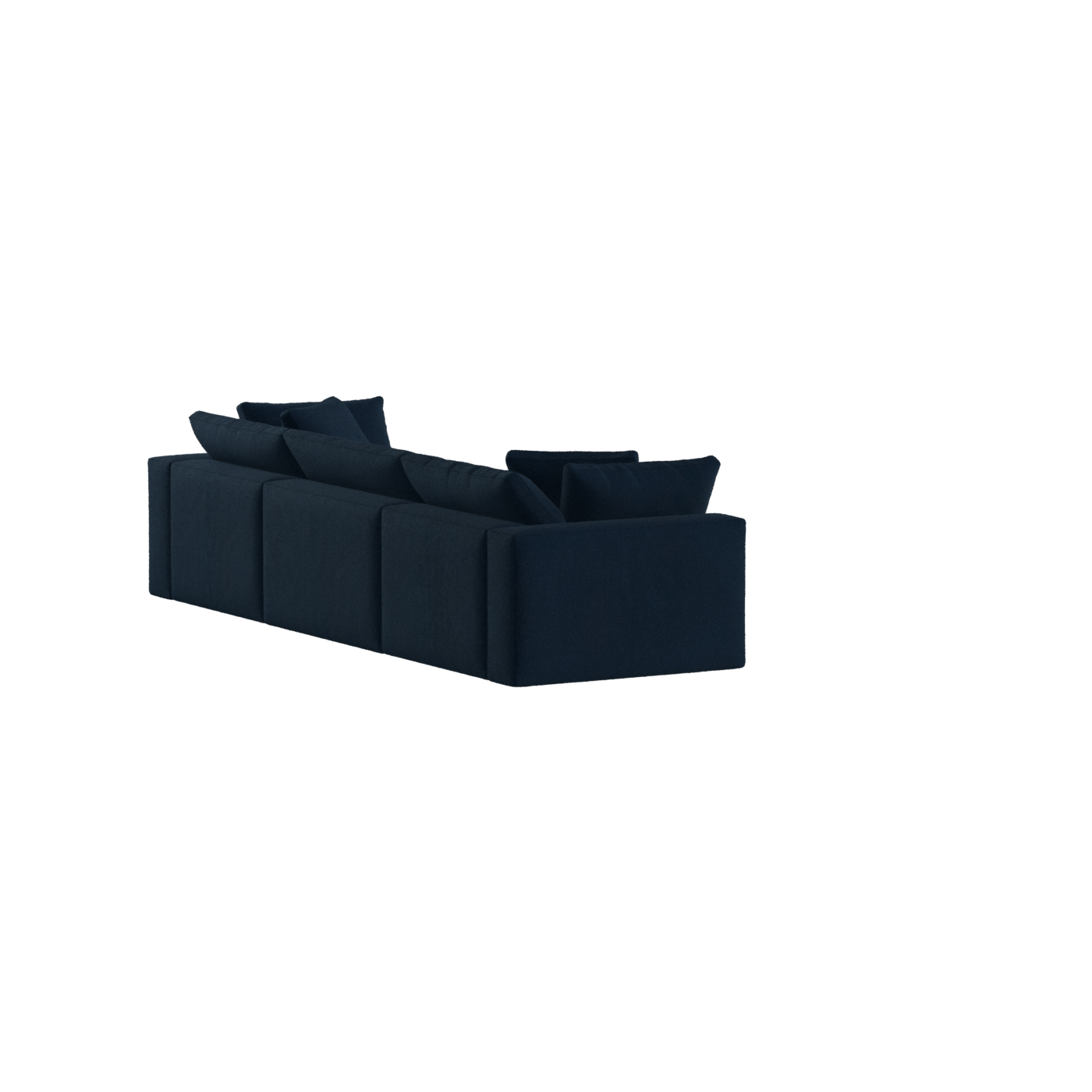 Canapé d'angle modulaire trois places Ari avec personnalisation complète du tissu