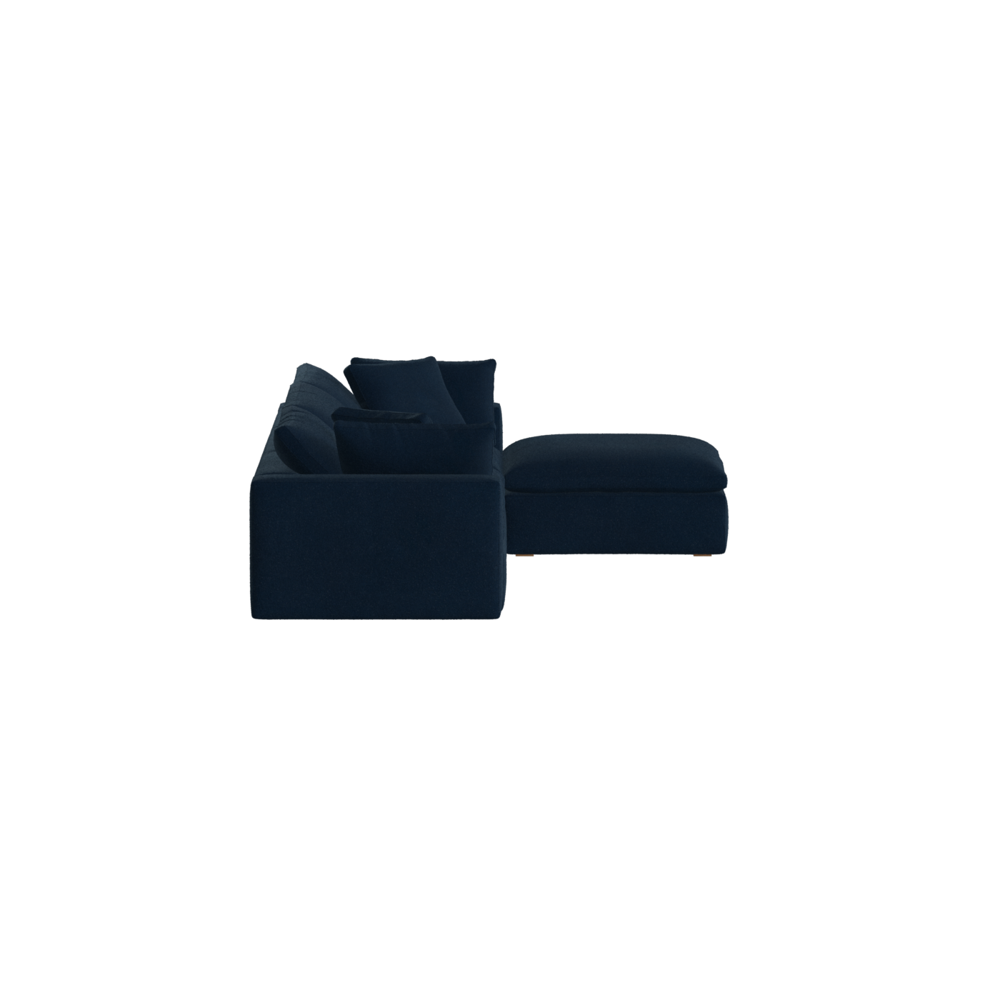 Canapé d'angle modulaire trois places Ari avec personnalisation complète du tissu