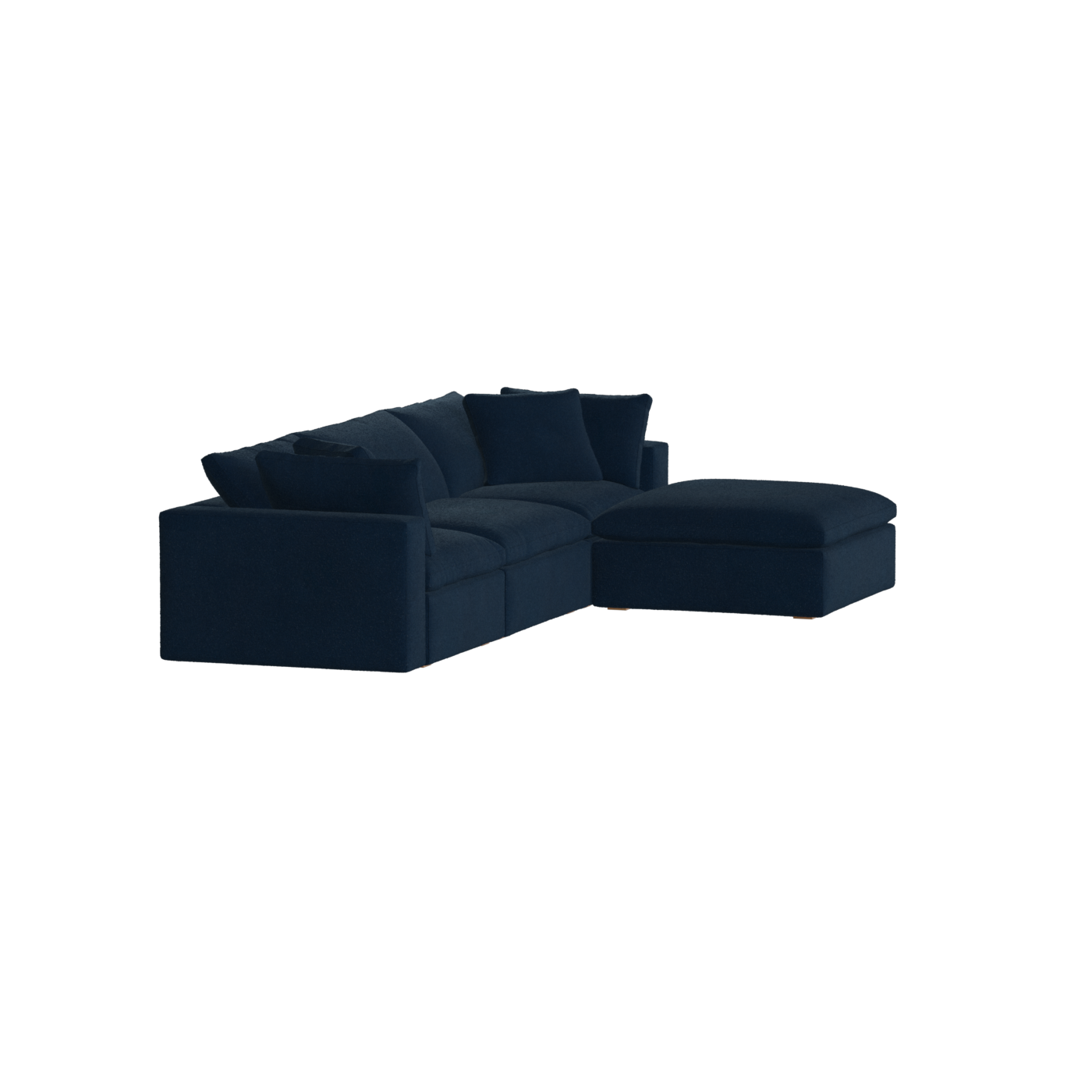 Canapé d'angle modulaire trois places Ari avec personnalisation complète du tissu