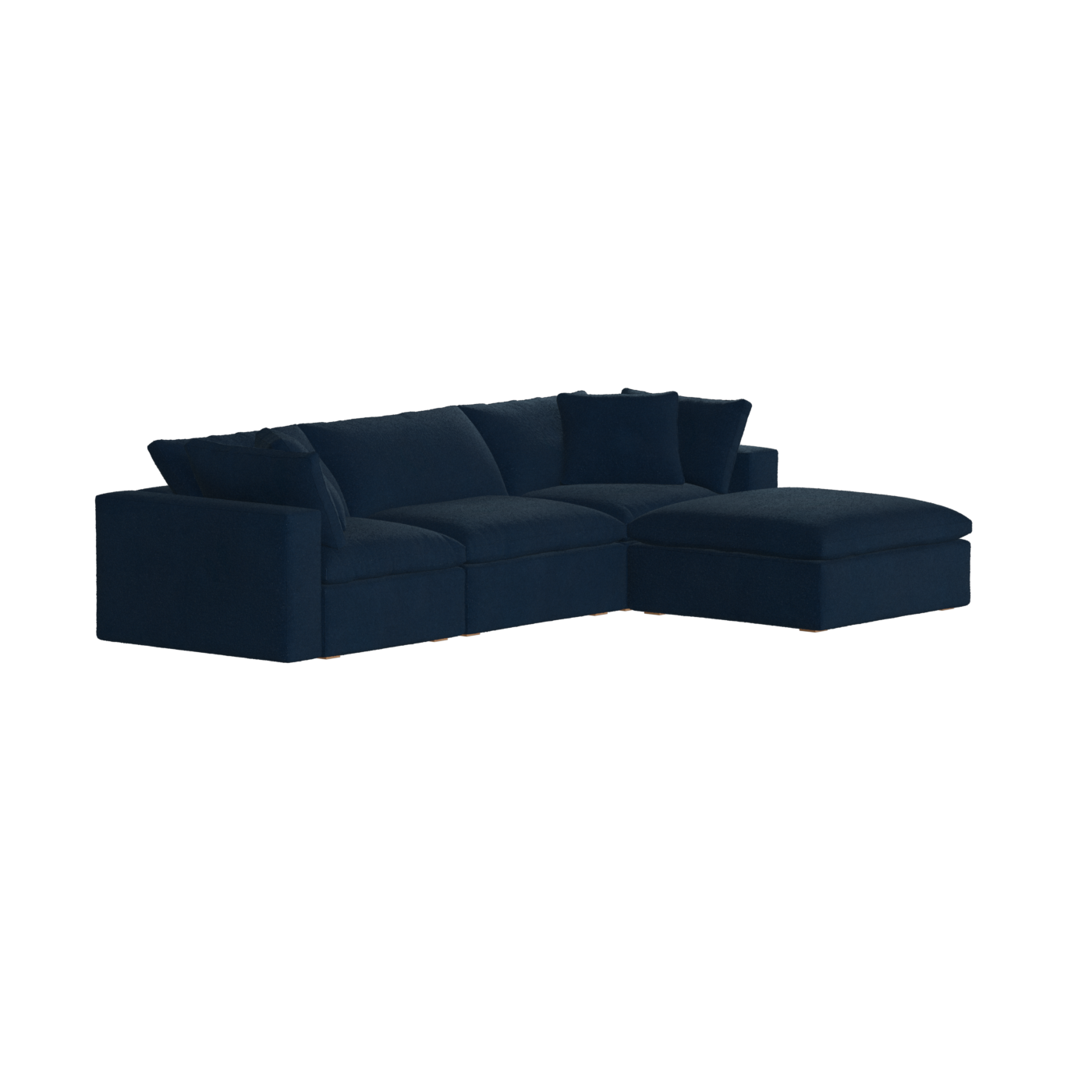 Canapé d'angle modulaire trois places Ari avec personnalisation complète du tissu