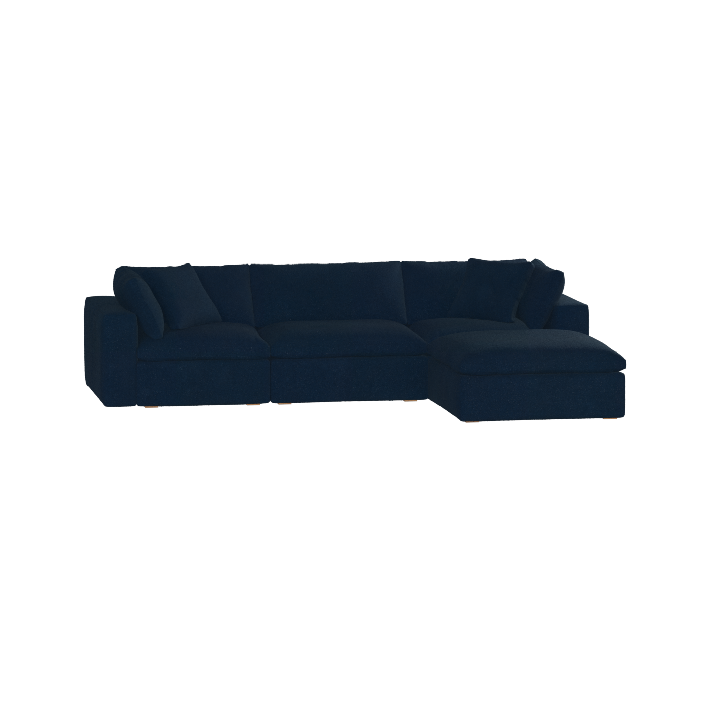 Canapé d'angle modulaire trois places Ari avec personnalisation complète du tissu