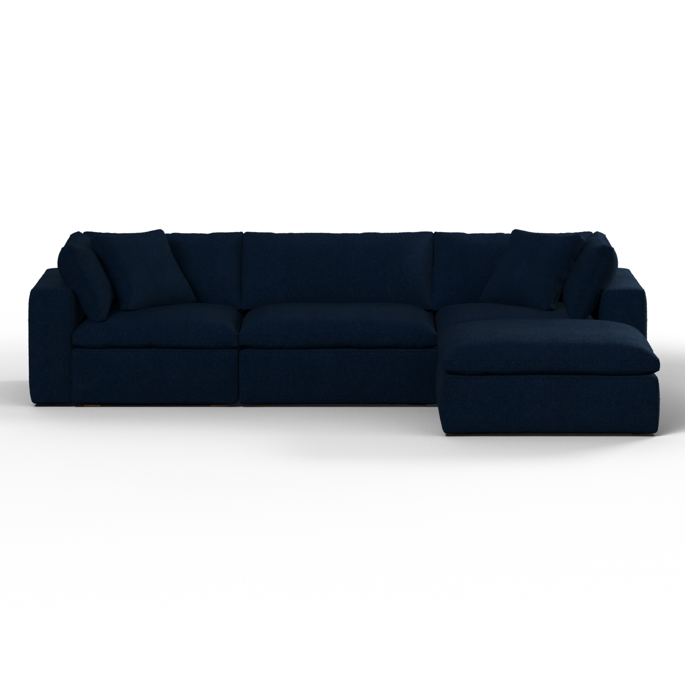Canapé d'angle modulaire trois places Ari avec personnalisation complète du tissu