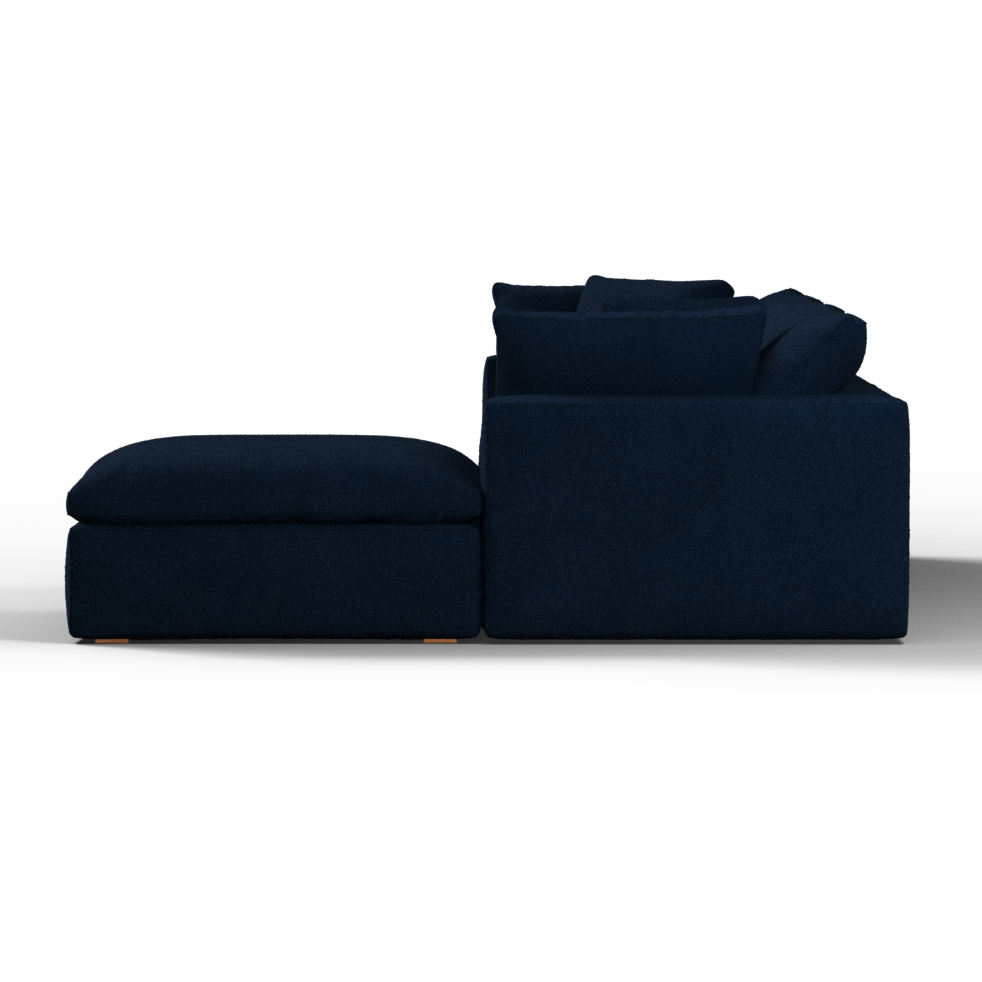Canapé d'angle modulaire trois places Ari avec personnalisation complète du tissu