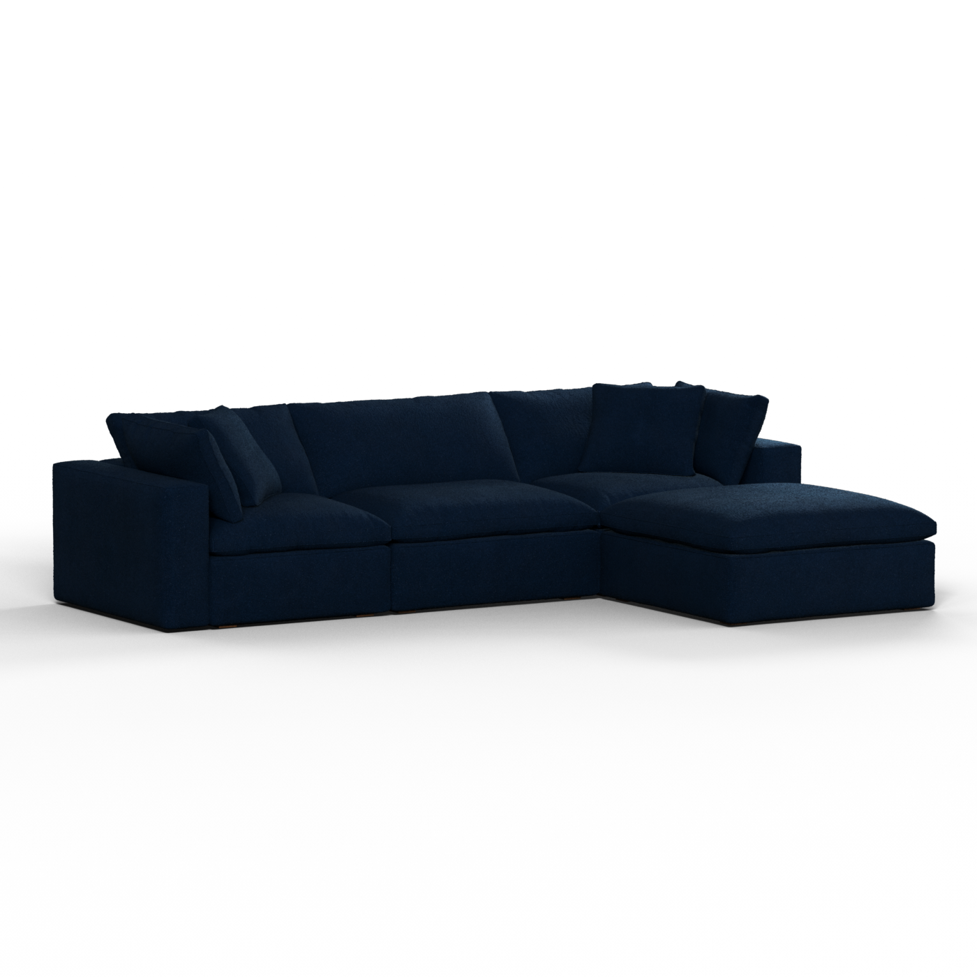 Canapé d'angle modulaire trois places Ari avec personnalisation complète du tissu