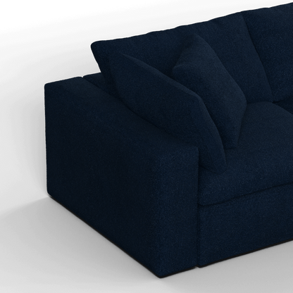 Canapé d'angle modulaire trois places Ari avec personnalisation complète du tissu