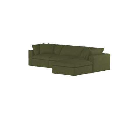 Canapé d'angle modulaire trois places Ari avec personnalisation complète du tissu