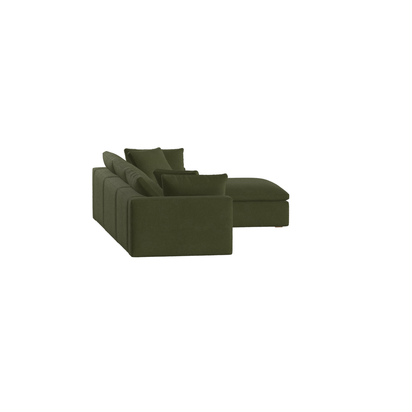 Canapé d'angle modulaire trois places Ari avec personnalisation complète du tissu