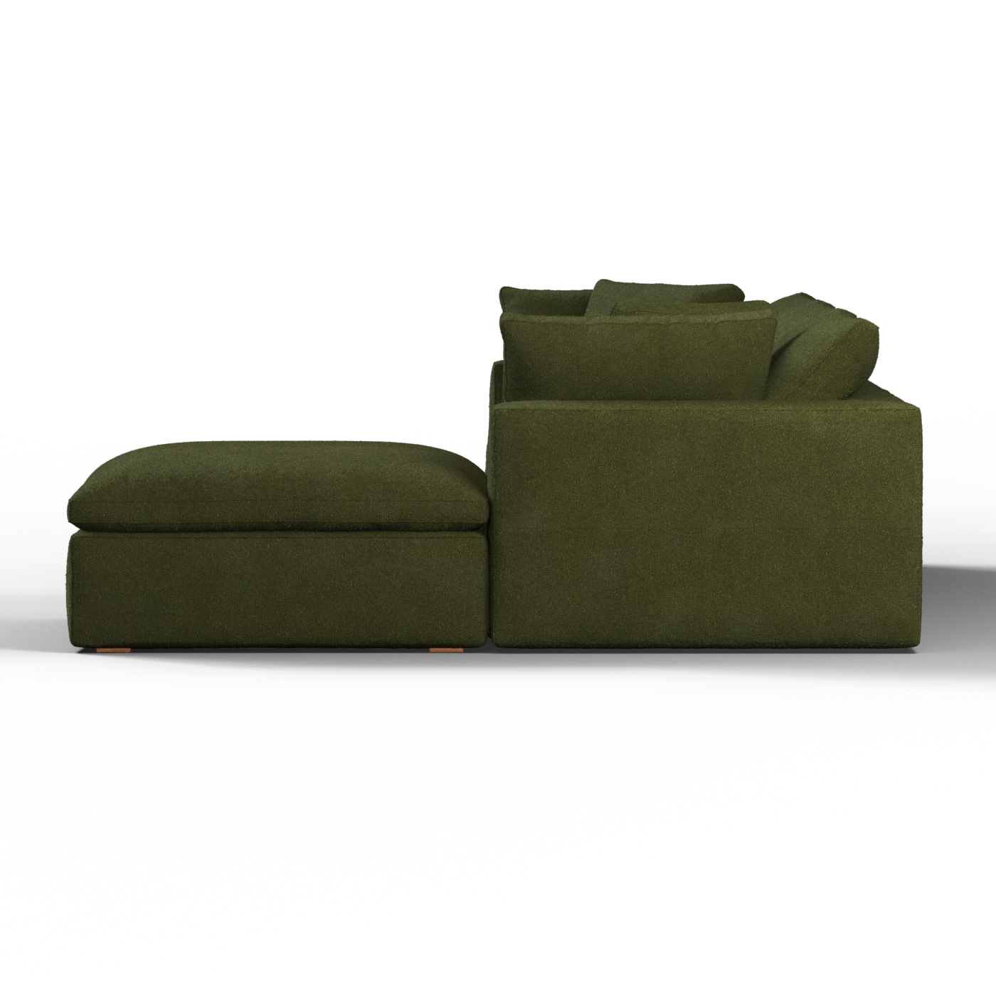 Canapé d'angle modulaire trois places Ari avec personnalisation complète du tissu