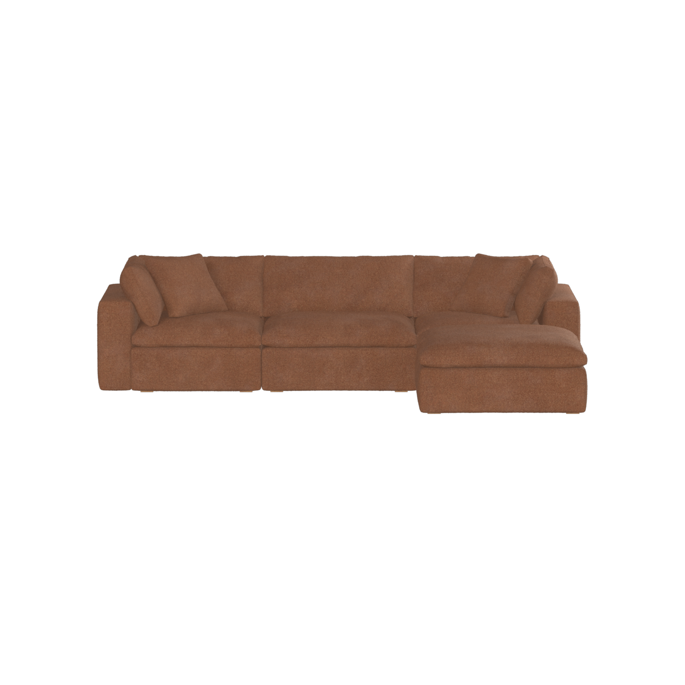 Canapé d'angle modulaire trois places Ari avec personnalisation complète du tissu