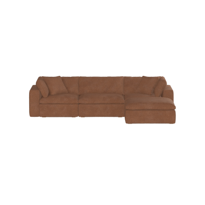 Canapé d'angle modulaire trois places Ari avec personnalisation complète du tissu