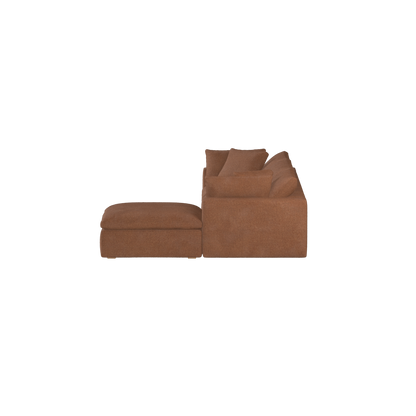 Canapé d'angle modulaire trois places Ari avec personnalisation complète du tissu