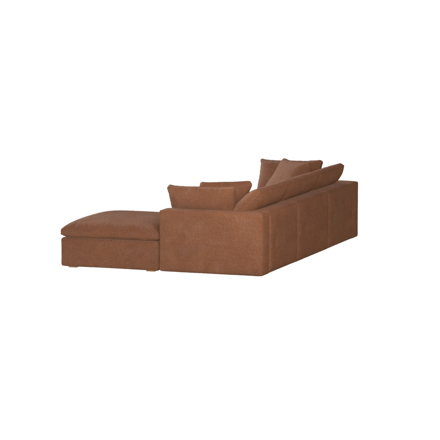 Canapé d'angle modulaire trois places Ari avec personnalisation complète du tissu