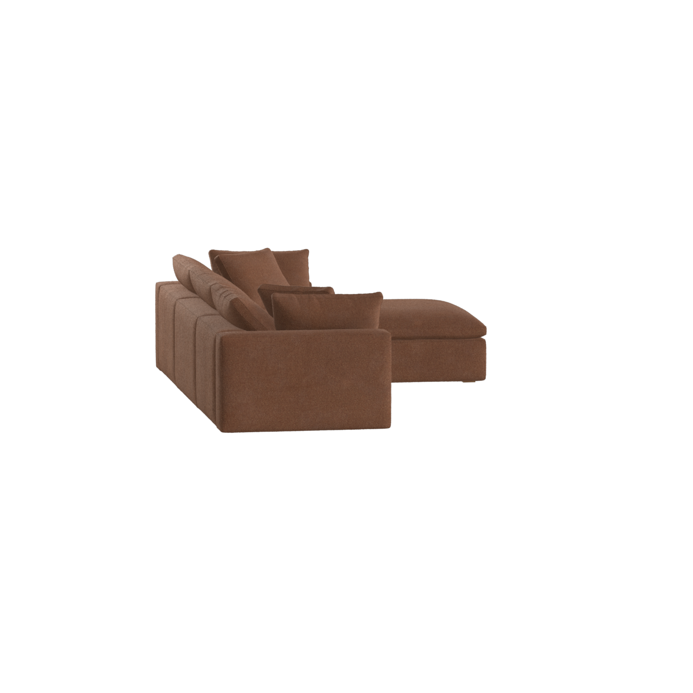 Canapé d'angle modulaire trois places Ari avec personnalisation complète du tissu