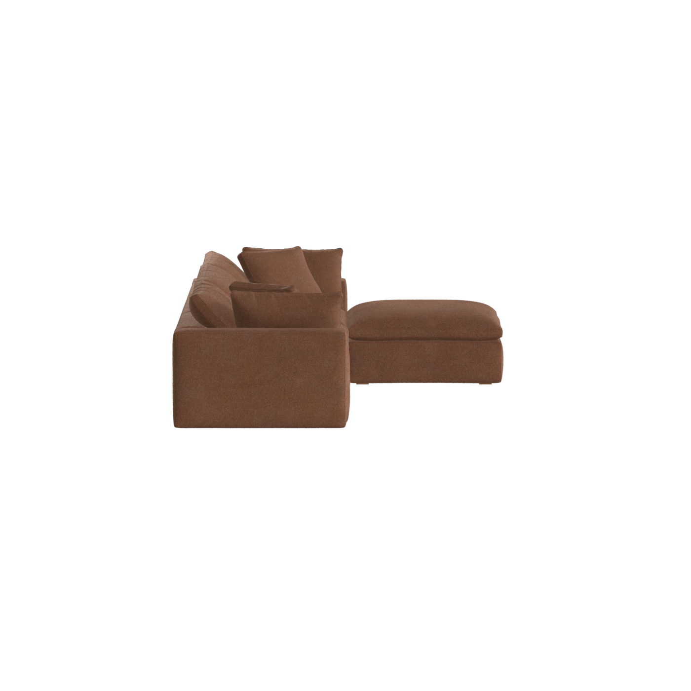 Canapé d'angle modulaire trois places Ari avec personnalisation complète du tissu