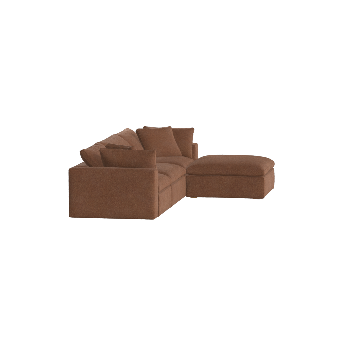 Canapé d'angle modulaire trois places Ari avec personnalisation complète du tissu