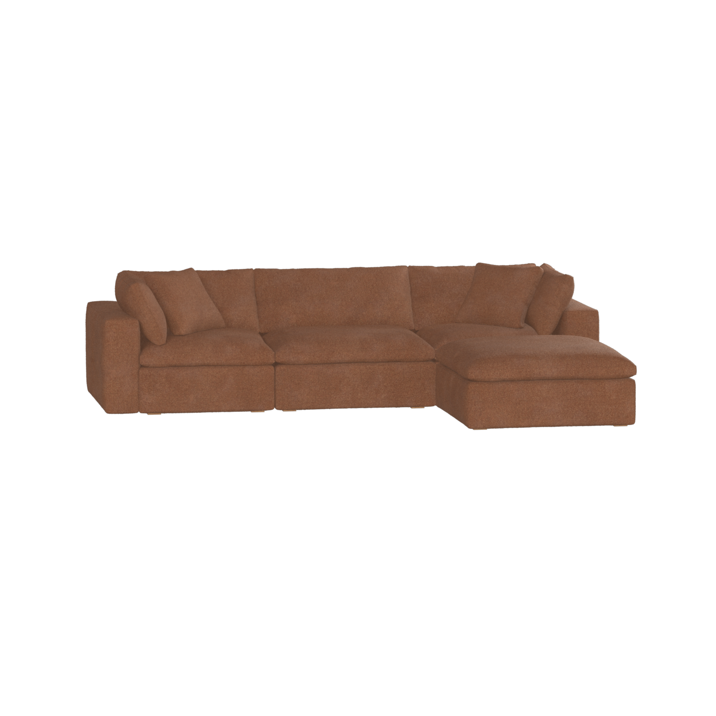 Canapé d'angle modulaire trois places Ari avec personnalisation complète du tissu