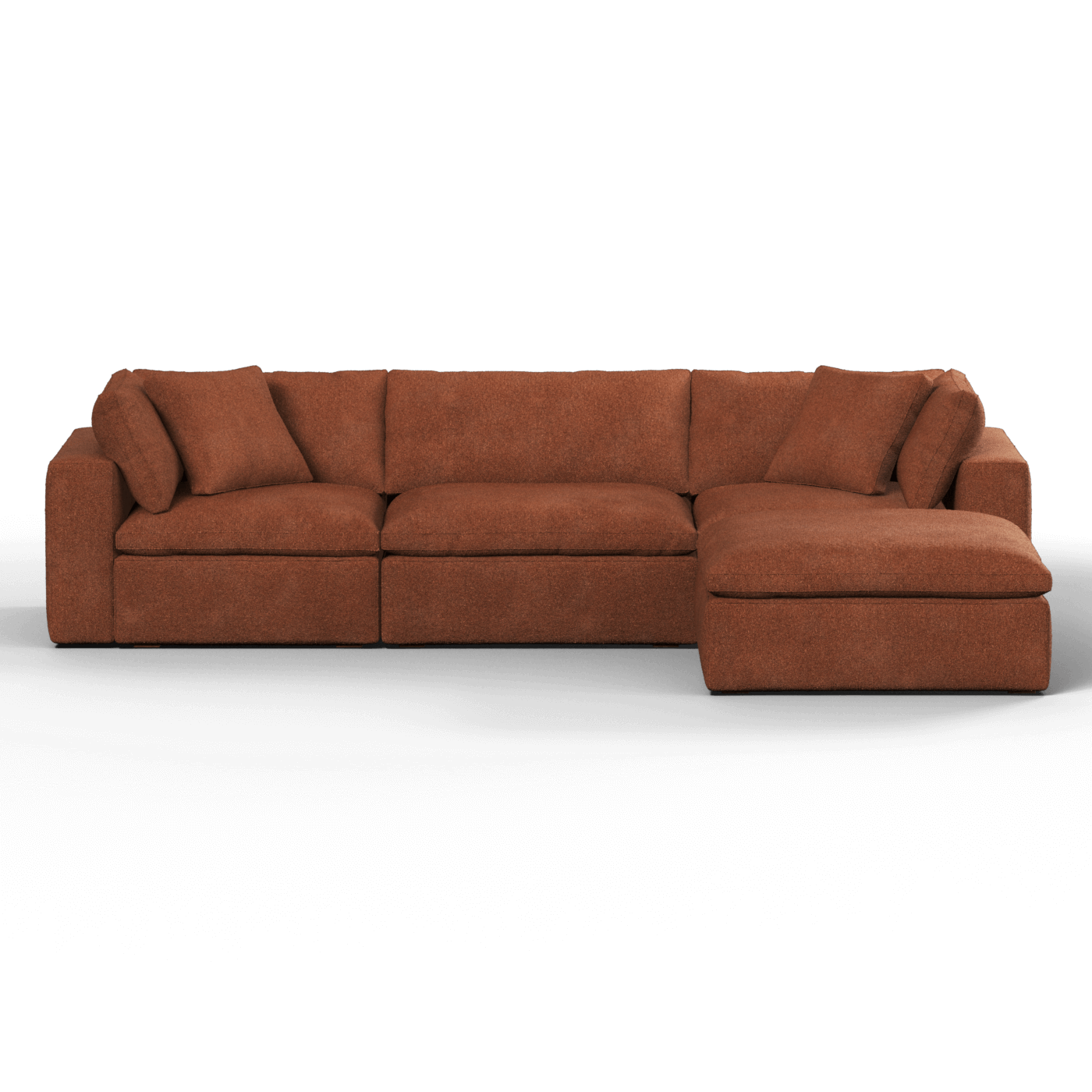 Canapé d'angle modulaire trois places Ari avec personnalisation complète du tissu