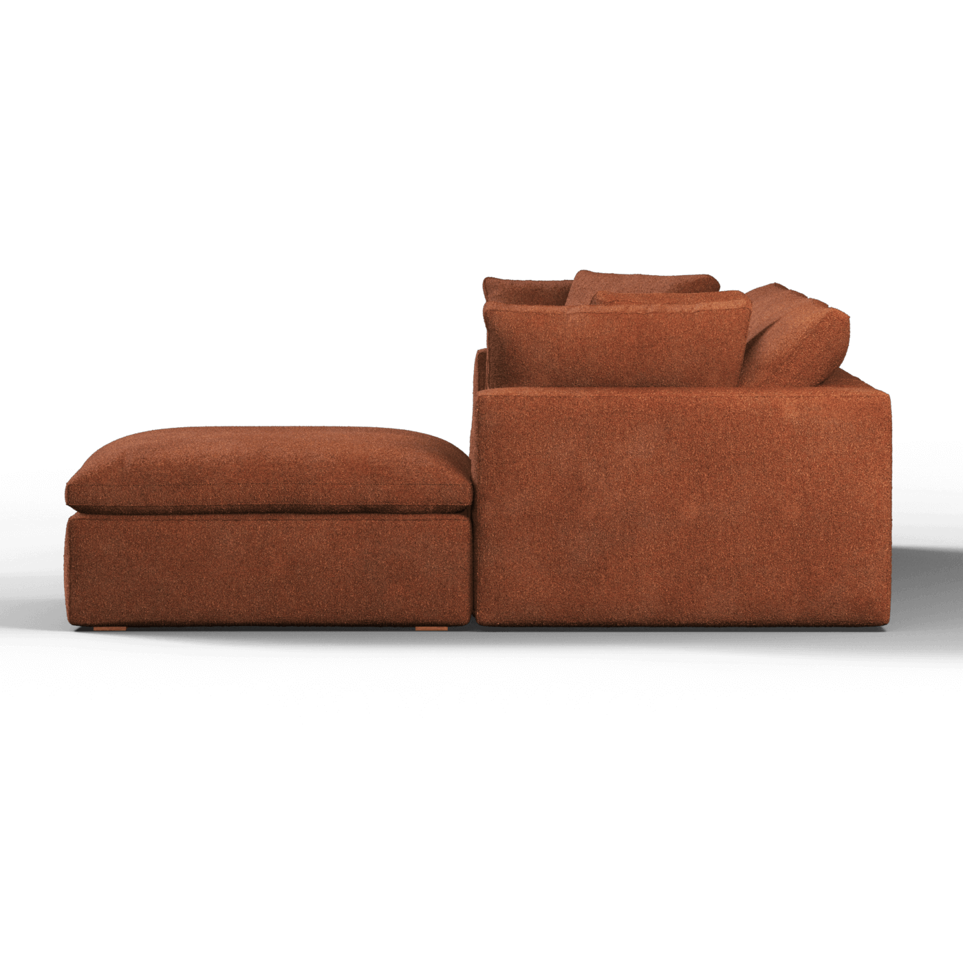 Canapé d'angle modulaire trois places Ari avec personnalisation complète du tissu