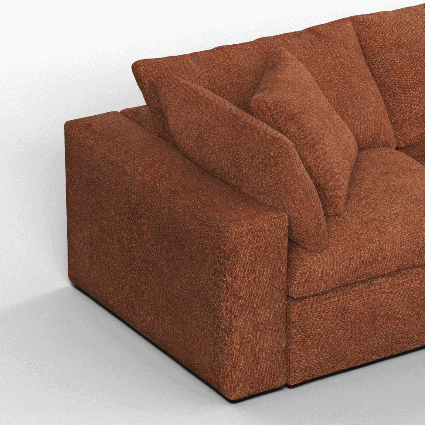 Canapé d'angle modulaire trois places Ari avec personnalisation complète du tissu