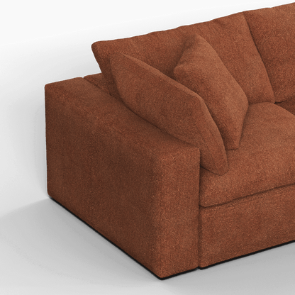 Canapé d'angle modulaire trois places Ari avec personnalisation complète du tissu