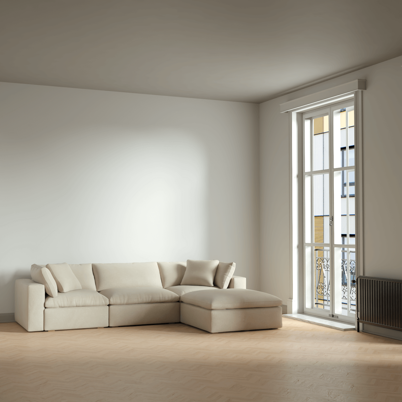Ari three seater modular corner Sofa With Full Fabric Customisation
