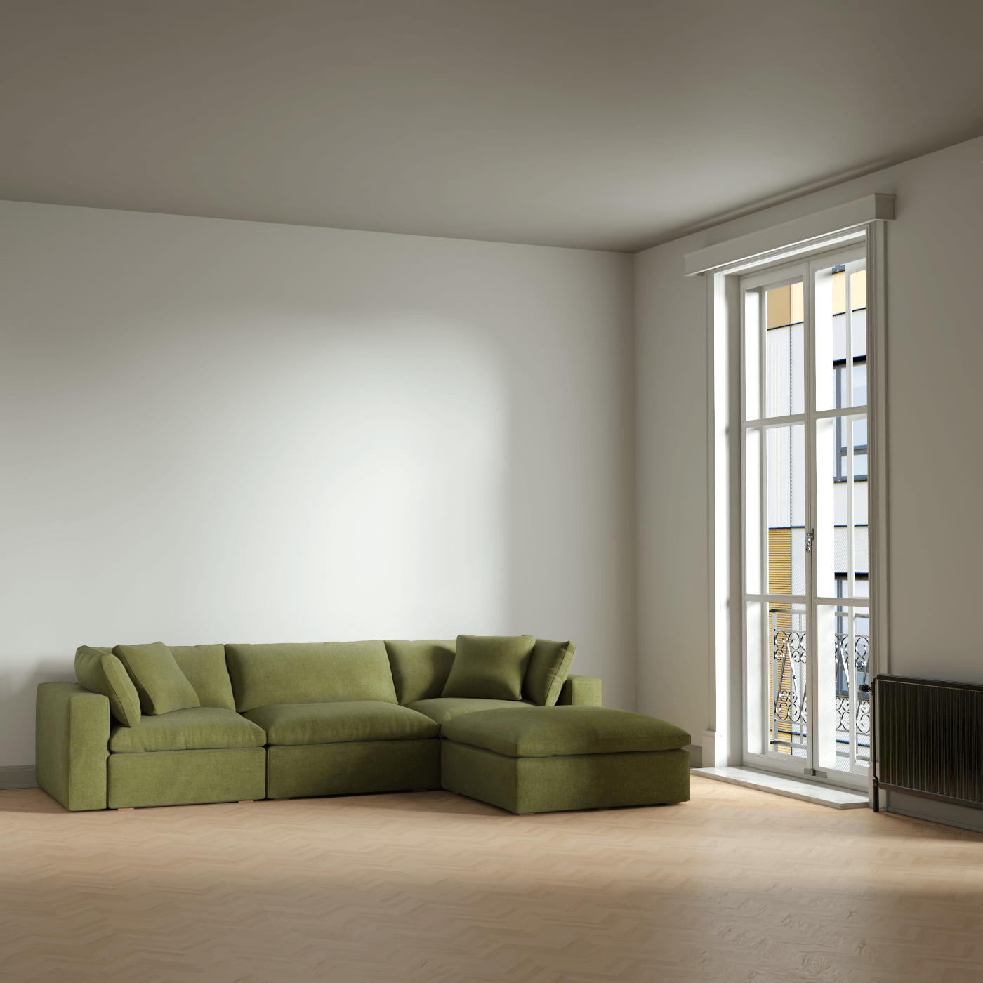 Ari three seater modular corner Sofa With Full Fabric Customisation