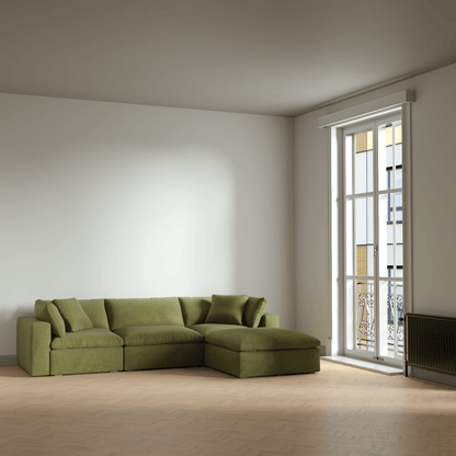 Ari three seater modular corner Sofa With Full Fabric Customisation