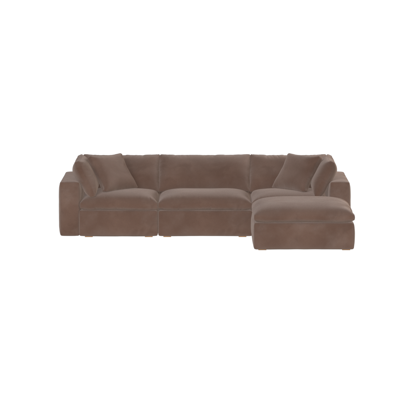 Canapé d'angle modulaire trois places Ari avec personnalisation complète du tissu