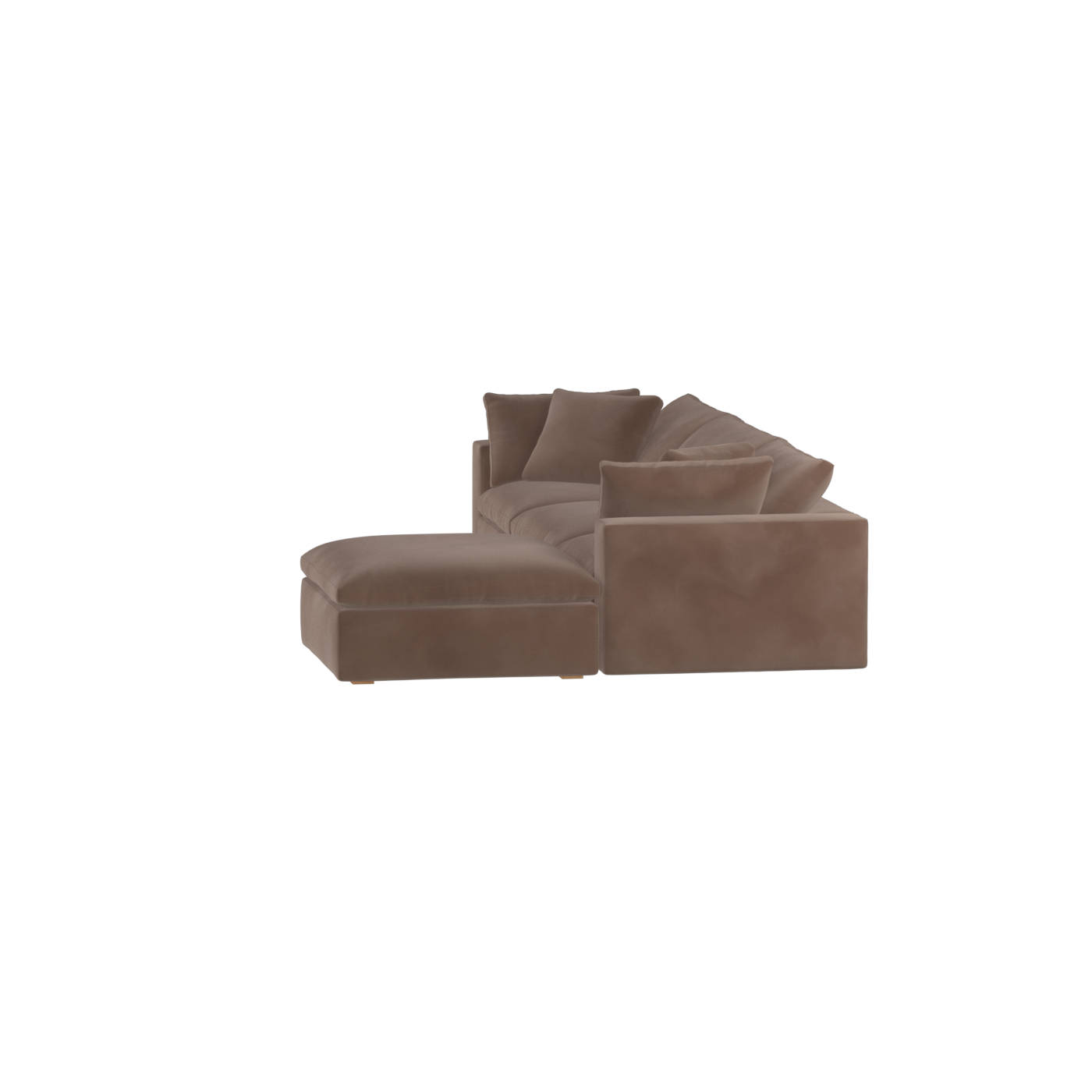 Canapé d'angle modulaire trois places Ari avec personnalisation complète du tissu