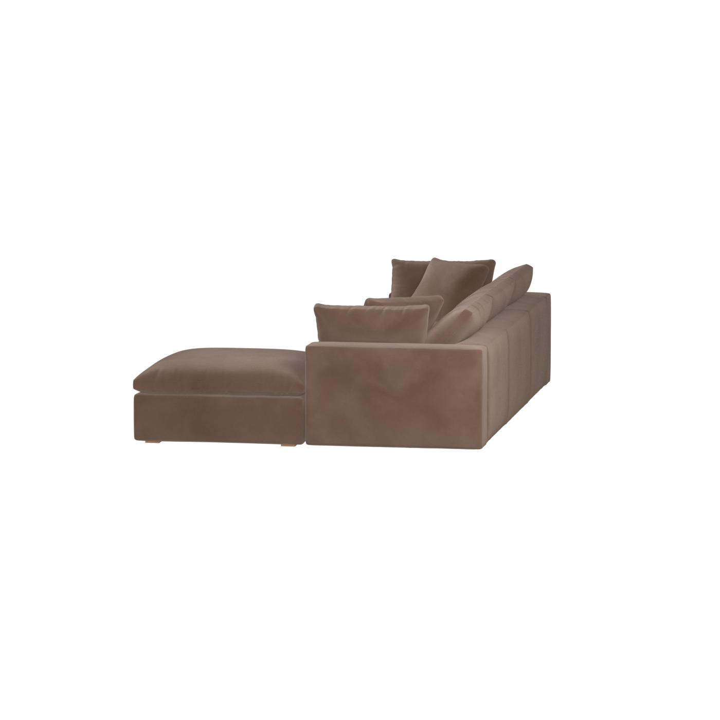 Canapé d'angle modulaire trois places Ari avec personnalisation complète du tissu