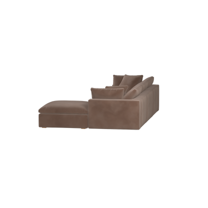 Canapé d'angle modulaire trois places Ari avec personnalisation complète du tissu