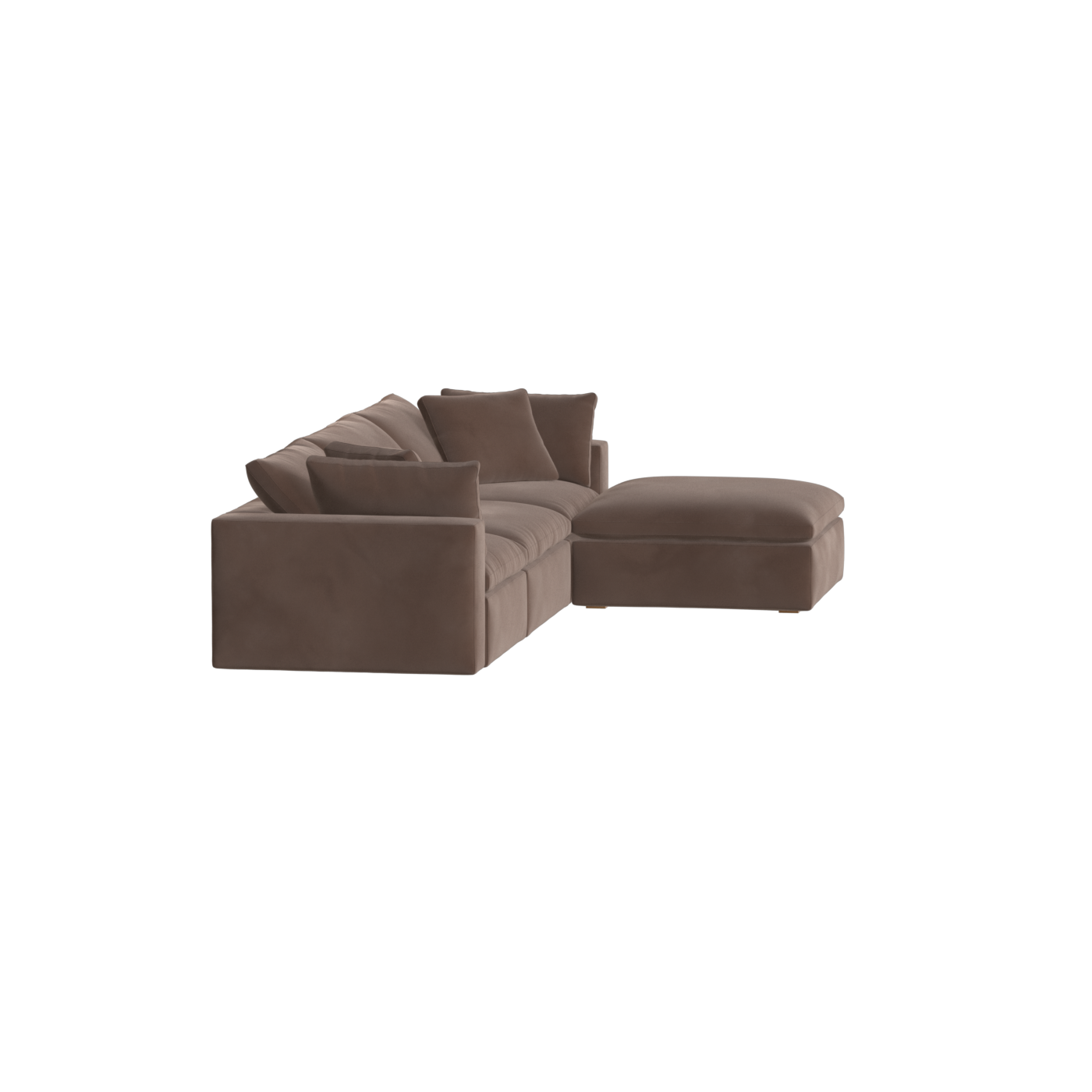 Canapé d'angle modulaire trois places Ari avec personnalisation complète du tissu