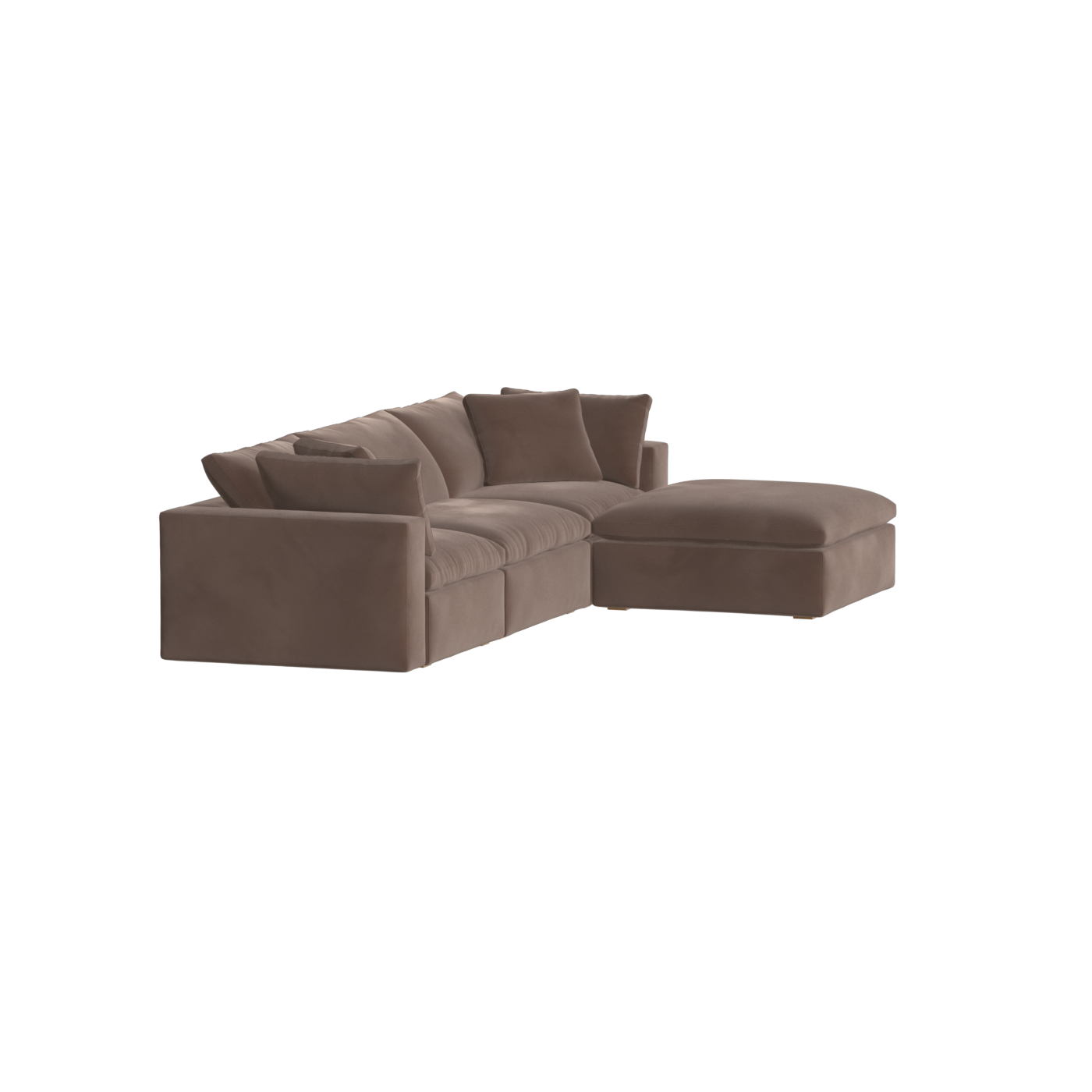 Canapé d'angle modulaire trois places Ari avec personnalisation complète du tissu