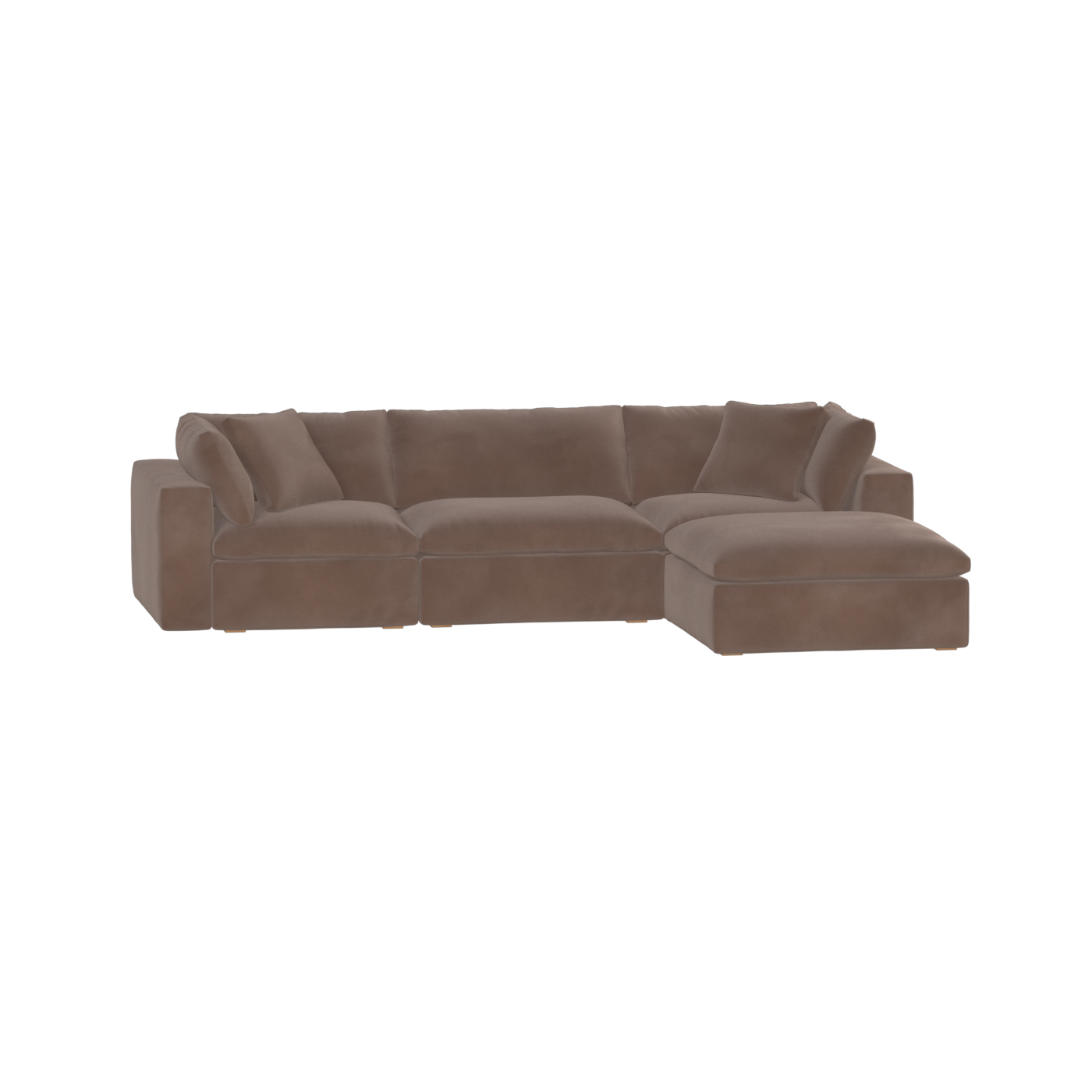 Canapé d'angle modulaire trois places Ari avec personnalisation complète du tissu