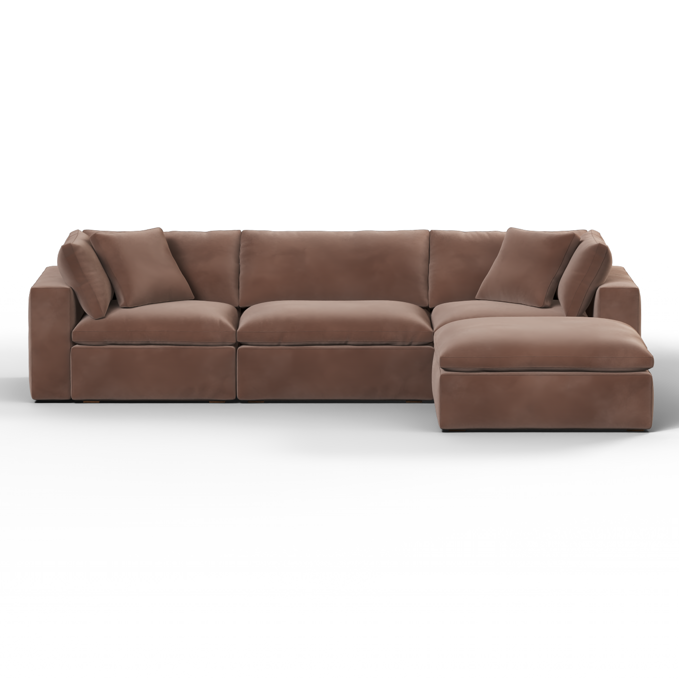 Canapé d'angle modulaire trois places Ari avec personnalisation complète du tissu